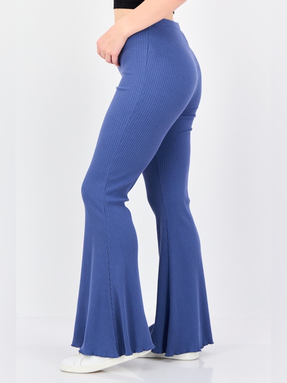 Aerie Ribbed Flare Leggings in Slate Blue Size Medium
